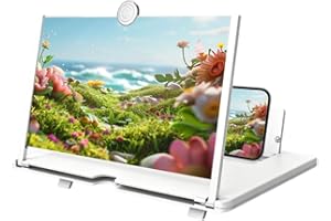 Smartphone Screen Magnifier 3D HD Foldable Amplifier Phone Stand with Adjustable Angle, Mom Dad Family Portable Universal Enl