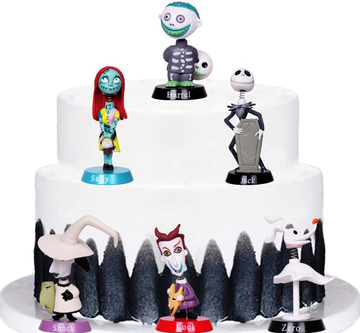 6 Pcs The Nightmare Before Christmas Jack Cake Toppers Figures