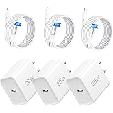 i Phone 17/16/15 USB C Charger, Type C Wall Charger Block with 3 Pack 6FT Cable for 17/17 Plus/17 Pro/16/16 Plus/16 Pro Max/1