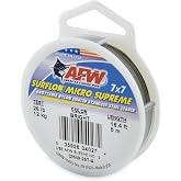 AFW Surflon Micro Supreme Nylon Coated 7x7 Fishing Wire Leader,13lb- 90lb | Stainless Steel, Knottable Wire Leaders for Fishing Saltwater, Fly Fishing, 13lb-90lb, Bright, Black &amp; Camo Colors-49 Strands
