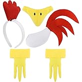 Tihebax Animal Costume Set - Animal Ears Headband, Nose and Tail, Bow Tie for Cospaly Party