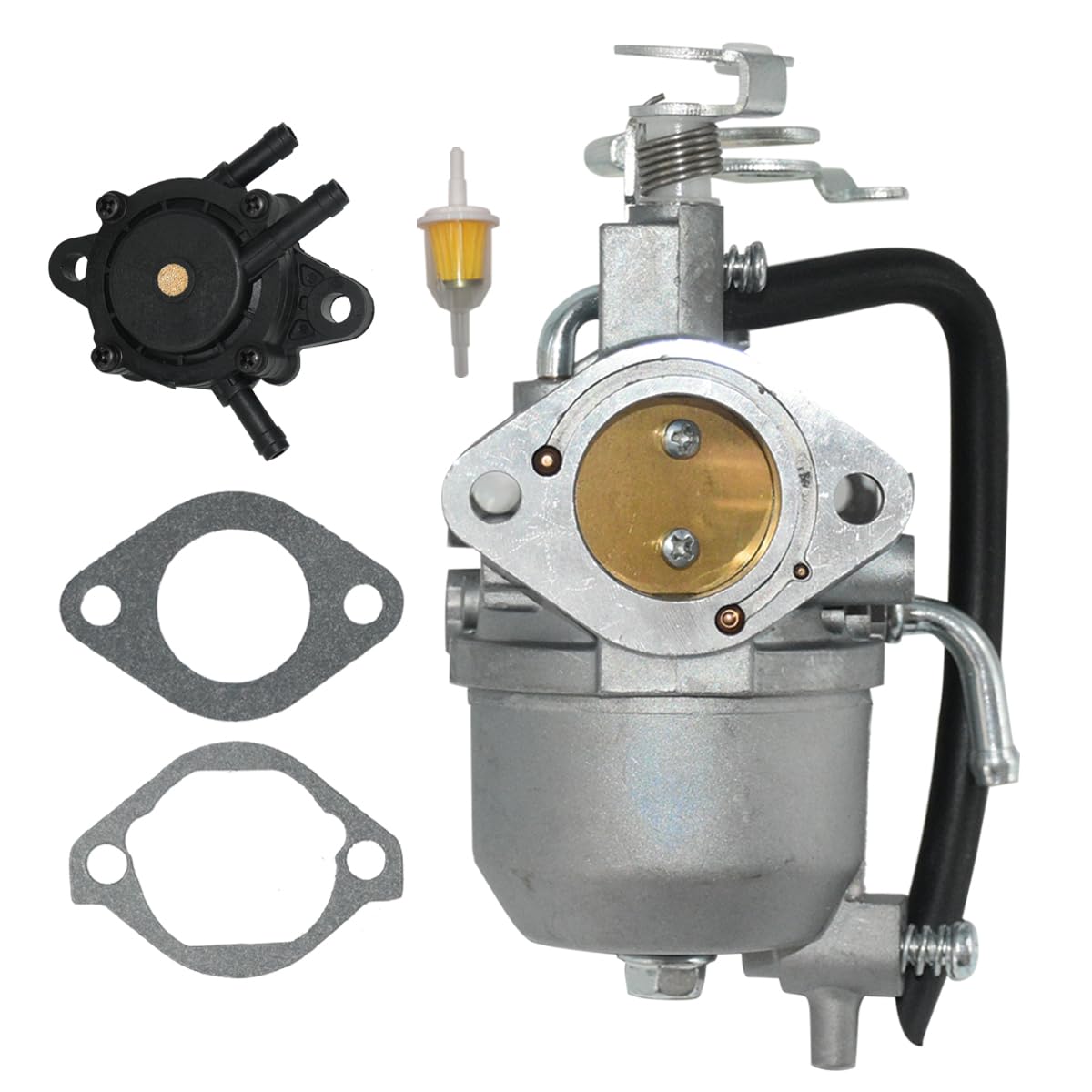 Photo 1 of 15004-0953 15003-2943 Carburetor Fits for Kawasaki Mule 600 610 SX XC SC 4x4 Models KAF400 KAF400B KAF400A KAF400C KAF400E KAF400D 2005-2019 with Mounting Gaskets & Fuel Pump