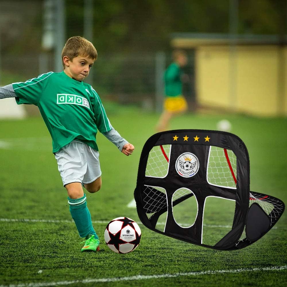 WISHOME 4ft Foldable Kids Pop-Up Soccer Goals for Backyard Outdoors Portable Square Soccer Net with Carrying Bag Practice Training Sports Toys Gift for Kids (Set of 2) : Sports & Outdoors