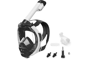 Jwintee Snorkel Mask, Full Face Snorkel Mask,Snorkeling Gear for Adults Kids,Diving Mask, Mask and Snorkel with Detachable Camera Mount,180 Degree Panoramic View Anti-Leak Anti-Fog