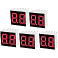 uxcell Common Cathode 10 Pin 2 Bit 7 Segment Display 0.59 x 0.55 x 0.28 Inch 0.35" Red LED Display Digital Tube 5pcs