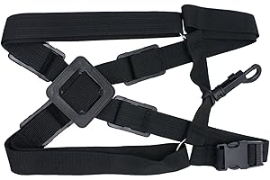 Adjustable Sax Saxophone Chest Shoulder Strap Harness with Stainless Steel Collar for Spine Pressure Relief