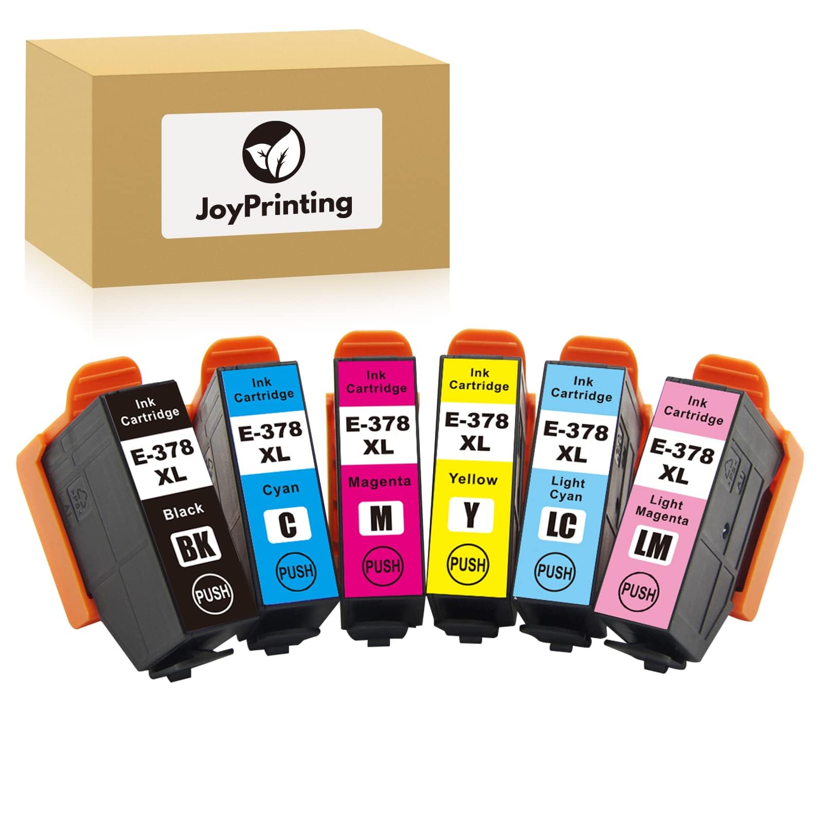 JoyPrinting 378XL Compatible 378 378XL Ink Cartridges Replacement for Expression Photo XP-8500 XP-8505 XP-8600 XP‑8605 XP-8700 XP-15000 (Black, Cyan, Magenta, Yellow, Light Cyan, Light Magenta, 6PK)