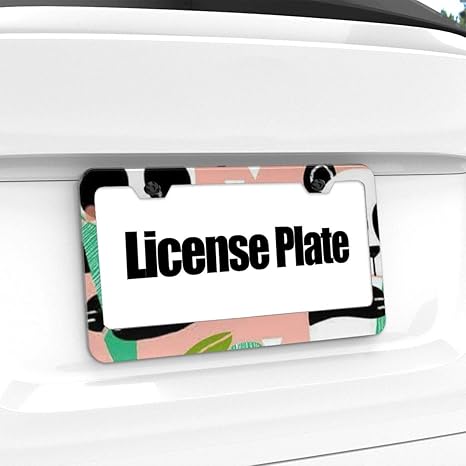 Amazon Co Jp パンダプリント ナンバープレートフレームナンバープレートフレーム車普通車軽自動車用フレーム幅 31 3cm 高さ 16cm ホーム キッチン