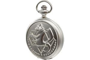 SIMAOTE Fullmetal Alchemist Pocket Watch Vintage Quartz Pocket Watch with Chain for Men Women Cosplay Accessories Anime Merch