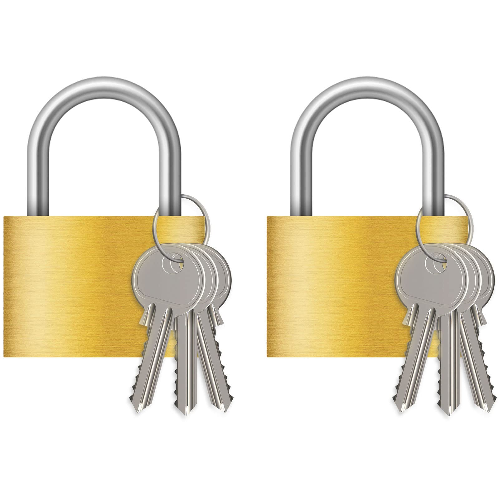 Photo 1 of Diyife Solid Brass Padlocks [2 Pack] with 6 Keys, Weatherproof Mini Padlocks, 1-9/16 inch (40mm) Lock Body, Ideal for School Gym Locker, Jewelry Box, Fence, Toolbox, Office