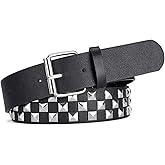 Jdlsppl Women's Faux Leather Belt Punk Rock Pyramid Stud Goth Style Spiked Casual Fashion Thick Gothic Studded Belts