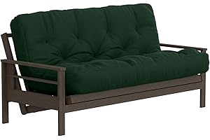 Royal Sleep Products by The Futon Factory 8 inch Foam Futon Mattress - Solid Hunter Green Cover - Queen Size - CertiPUR Certified Foams - Made in USA - (Frame not Included)