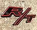 zorratin Red Trim Black R/T RT Metal Hood Grill Emblem Badge w/Mount for Dodge Challenger Charger Durango Dakota Dart