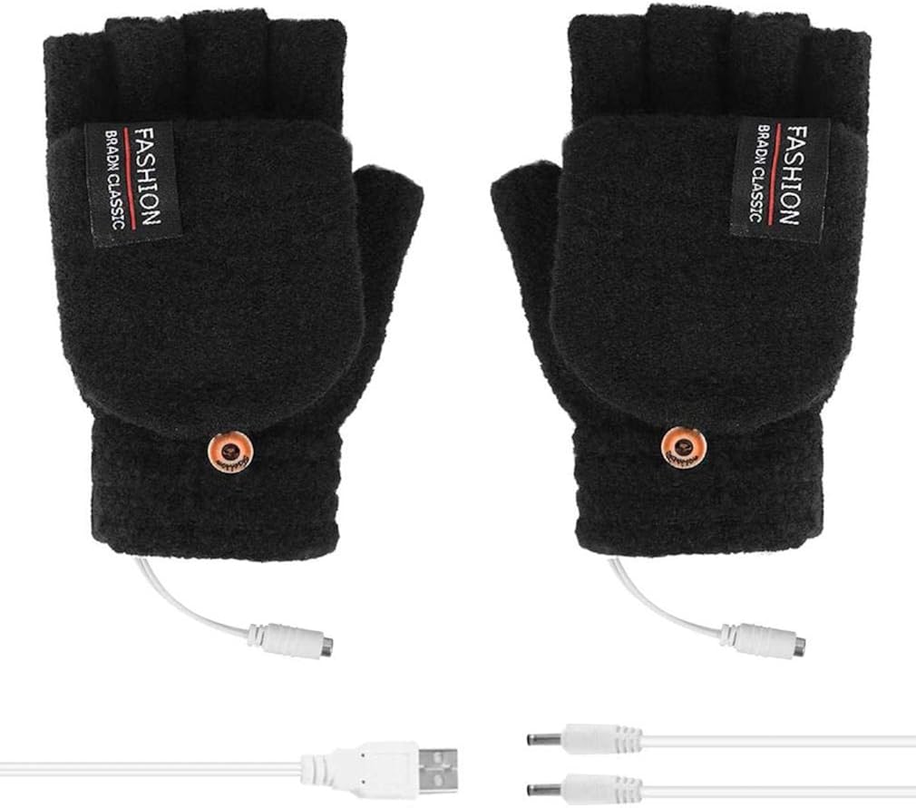 Uppada Women Men Electric Heated Gloves USB Rechargeable Gloves Outdoor