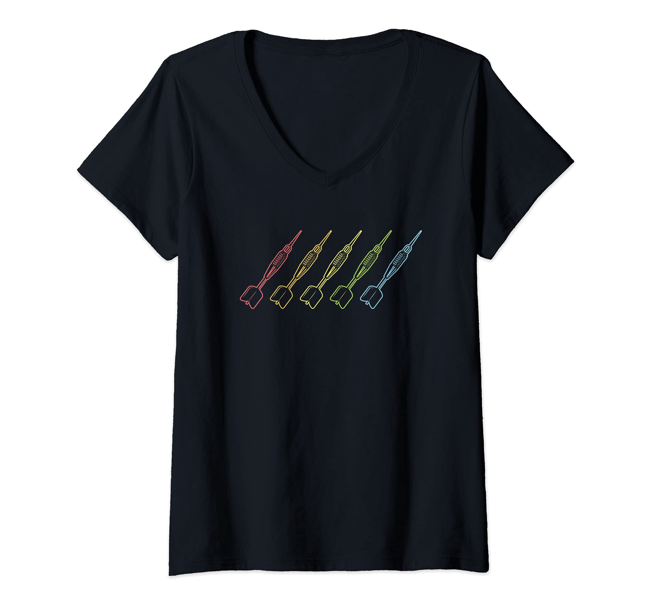 Womens Rainbow darts unique darts player V-Neck T-Shirt