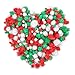 Outuxed 400Pcs Assorted Glitter Christmas Pom Poms, Red White Green Glitter Pom Pom Balls for Christmas Crafts, DIY and Decorations, 4 Sizes (1cm, 2cm, 2.5cm, 3cm)