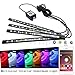 Wiipro Car Interior Underdash LED Lighting Kit - 4PCS RGB Atmosphere Floor Lights Strip with Cellphone App Bluetooth Control Music Mode for Jeep SUV Trucks Dodge Ford Harley