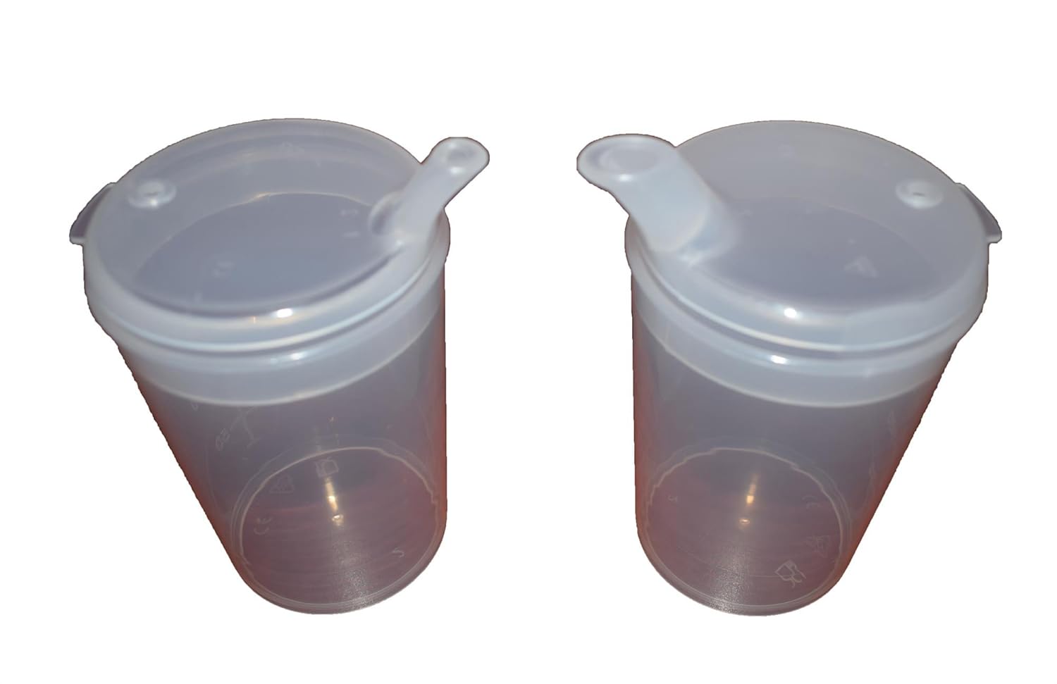 Hospital Cups with 2 Lids Pack of 1 Cup with 1 x Narrow spout lid and