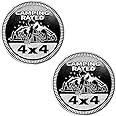 Camping Badge Rated Car Emblem, 4 x 4 3D Metal Car Badge Decals Stickers Round Emblem Decals, Car Exterior Emblems Badge Compatible with Jeep Wrangler Vehicles Trucks SUV RV (Camping Rated/2PCS)