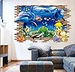 HighFS 23.58*35.37" Removable Undersea Dolphin 3D Waterproof Wall Decoration Kids Room Decor Nursery Home Decal Stickers