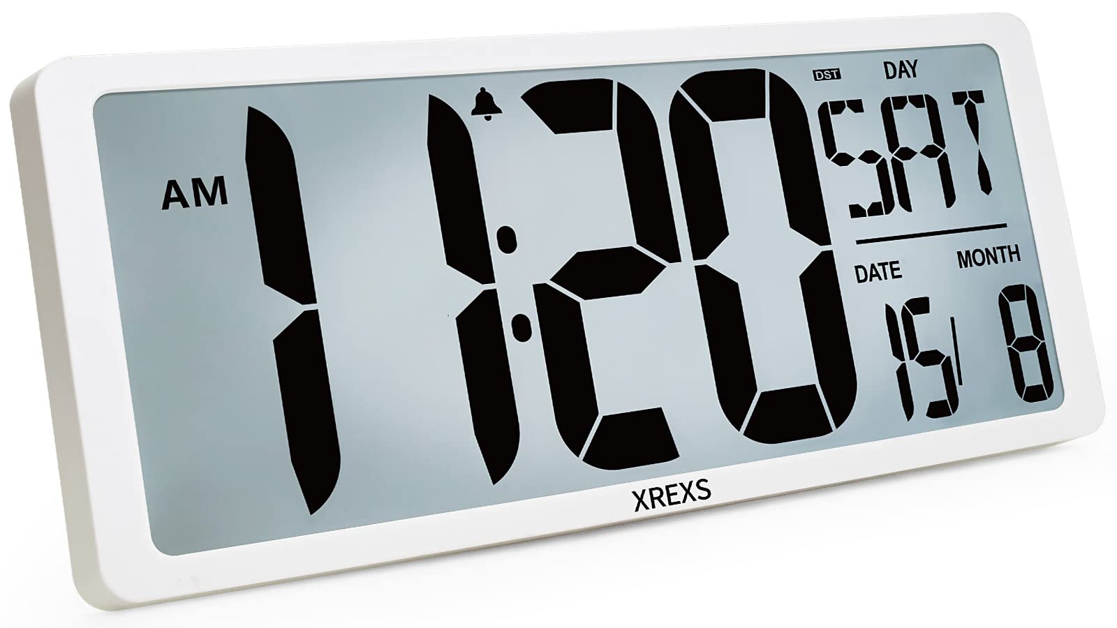 XREXS Extra Large Digital Wall Clock with Backlight, 18 Inch Wall Digital Clock with Day/Calendar/Temperature, Count Up & Down Timer, Clocks for Living Room, Office (Batteries Included)