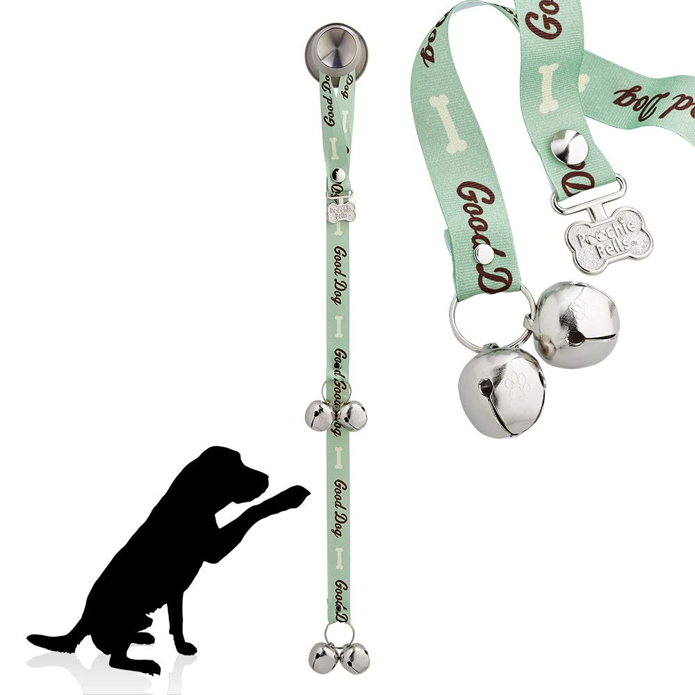 PoochieBells the Original & Trusted Housetraining & Potty Time Dog Doorbell for Loving Dog Families Since 2005. A clear, pleasant and easy way for your family to know when its potty time for your furry best friend. All PoochieBells are individually handcrafted in the USA. Good Dog Green Design