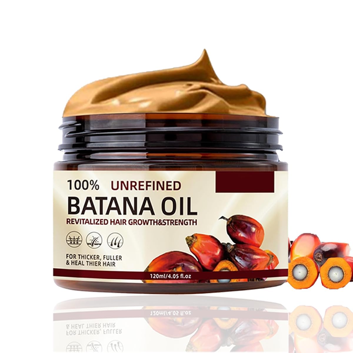Baorder Raw Batana Oil for Hair Health,100% Natural,Pure,Unrefined and Authentic Cold Pressed Organic Sebi Batana Oil from Honduras,Prevent Hair Loss Repairs Damaged,for Men and Women