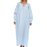 Alexander Del Rossa Cotton Victorian Nightgown, Vintage Nightgowns for Women, Cotton Nightgowns for Women