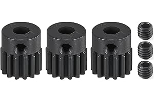 FRAIZOE RC 32P 14T RC Car Gear Set | 45# Steel Black Oxide | 5mm Bore +0.03mm | Precision Engineered Motor Pinion Gear Compatible with Traxxas/ARRMA/HPI/Kyosho (3-Pack with M4 Set Screws)