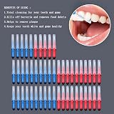 ZGTS Interdental Brushes 100 Pcs Toothpick Flosser Dental Hygiene Blue Red view 6