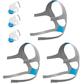3‑Pack Replacement CPAP Headgear Straps Compatible with AirFit F20 &amp; AirTouch F20 Full Face Mask, with 6 Enhanced Magnetic Clips - Adjustable, Comfort Fit, Secure Lock（Standard）