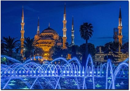 Hd Imprimer Islamique Bleu Turquie Istanbul Sultan Ahmed Mosquee Affiche Religieuse Sur Toile Mur Peinture Pour Le Salon Canape Cuadros 50x70cm Sans Cadre Comme Image Amazon Fr Bricolage
