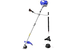 WILD BADGER POWER 52cc Weed Wacker Gas Powered, 3 in 1 String Trimmer/Edger 18’’ with 10’’ Brush Cutter,Rubber Handle & Shoulder Strap Included