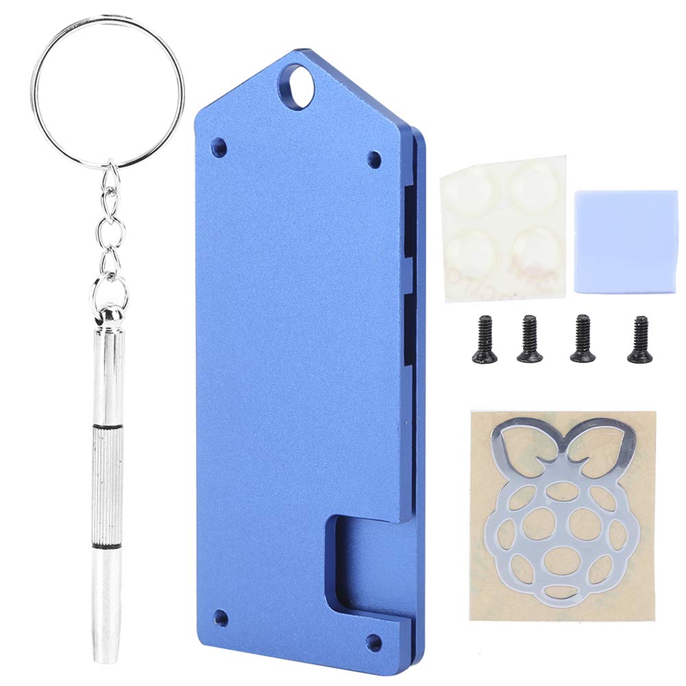 ASHATA Aluminum Alloy Case Kit for zero w, UltraThin nonslip DustProof Protective Shell with screwdriver hole for zero w for DIY enthusiasts.(Blue)