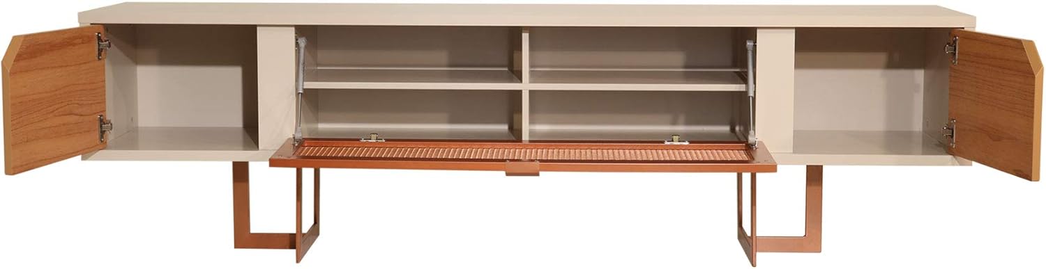 Manhattan Comfort Knickerbocker Contemporary Modern Six Shelves Free Television Stand, 81.1", Cinnamon/Off White: Furniture & Decor