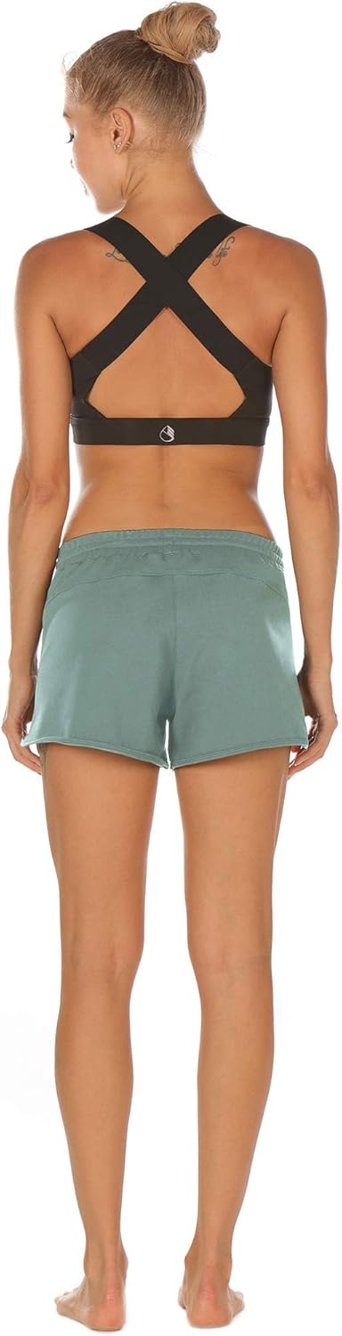 icyzone Athletic Lounge Shorts for Women - Running Jogging Workout Cotton Sweat Shorts: Clothing