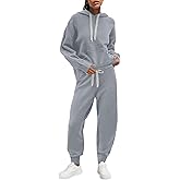 Panadila Womens Fuzzy Lounge Set 2 Piece Outifts Oversized Fleece Pajama Set Long Sleeve Hoodie and Joggers with Pockets