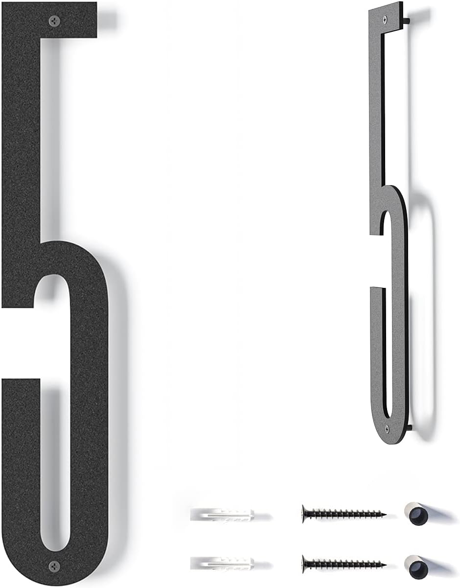 Address Signs - 18 Inch Modern Floating House Numbers | Large Metal House Numbers for Outdoors | Black Coated Rust-Proof Home Address Numbers