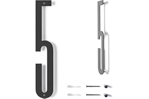 12 Inch Modern Floating House Numbers | Large Metal House Numbers for Outdoors | Black Coated Rust-Proof Home Address Numbers