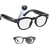NILUTO Upgraded AI Smart Glasses with Camera 8MP HD1080P Video Glasses with Camera and Audio -Video Recording Glasses with Audio, Video Glasses, Real-Time Translation (Carbon Black)