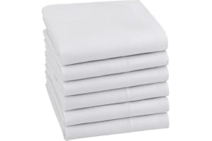 HOULIFE Men's Cotton Handkerchiefs, Solid Color 60S Soft Cotton Hankies for Men Women 6/12PCS 15.7"×15.7"