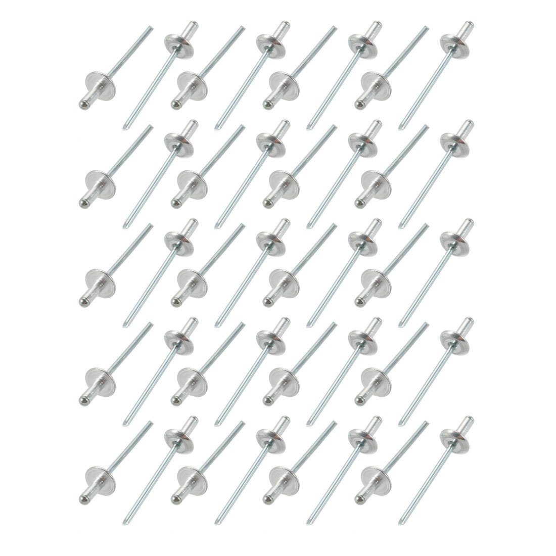Sourcingmap 40 Pcs 3.2mm x 8mm Aluminum Open End Large Flange Blind Rivets