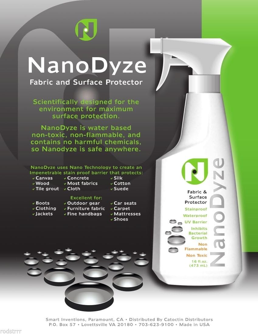 NANODYZE 16oz Fabric Protector Stain Proof Preventor Waterproof Car Baby Seat