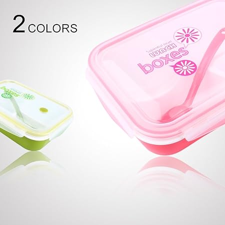 Zerone - Fiambrera con 4 Compartimentos, con Cuchara, Calentador ...