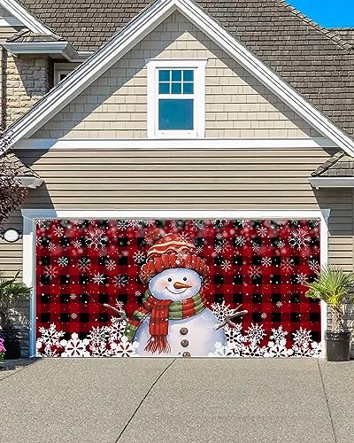 Singingin Christmas Snowman White Snowflakes Black Red