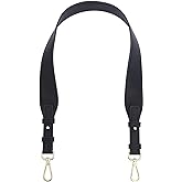 WADORN Wide Purse Shoulder Strap Replacement, 31.5 Inch PU Leather Handbag Strap Clutch Bag Handles Shoulder Bag Strap with Alloy Buckles for Wallet Satchel DIY Bag Tote Bag Making, Black