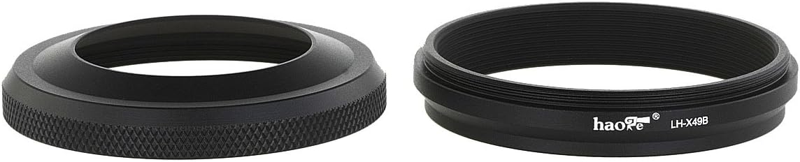 Haoge LH-X49B 2in1 Metal Ultra-Thin Lens Hood Shade with Adapter Ring for Fujifilm Fuji FinePix X100 X100S X100T X70 X100F DSLR Camera Black Replace Fujifilm LH-X100 AR-X100 LH-X70 - Image 4