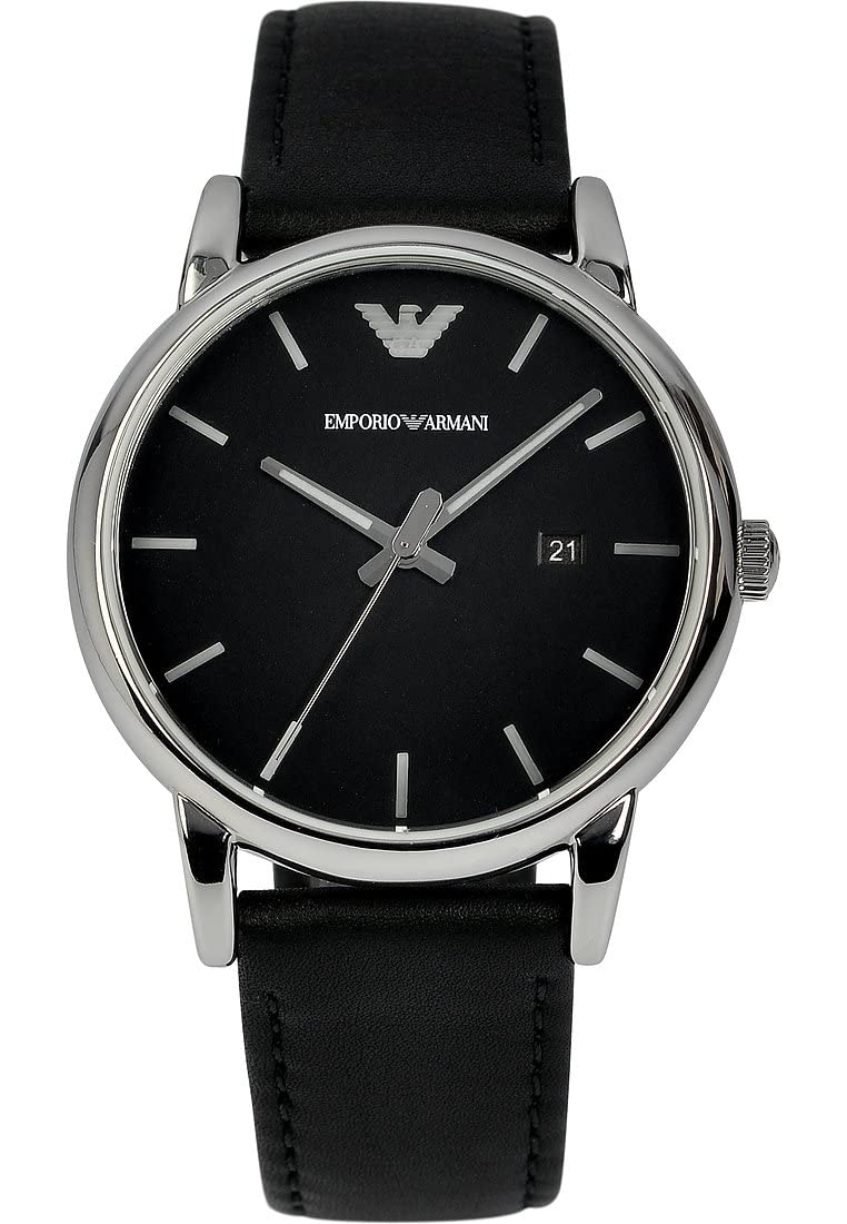 Emporio Armani Men's Quartz Watch with Black Dial and Black Leather Strap AR1692 — image 1