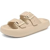 Haifago Cloud Slide Sandals for Women Comfort Recovery Pillow Sandal, Lightweight House Bathroom Shower Slippers Adjustable Double Buckle Platform Slide