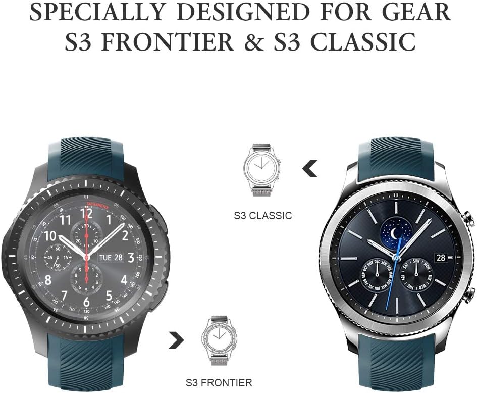 NotoCity for Gear S3 Frontier Band No Gaps,Silicone Replacement Band for Samsung Gear S3 Frontier/Gear S3 Classic/Galaxy Watch 46mm(slate) - Image 4